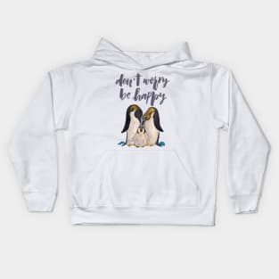 Happy little penguin family Kids Hoodie